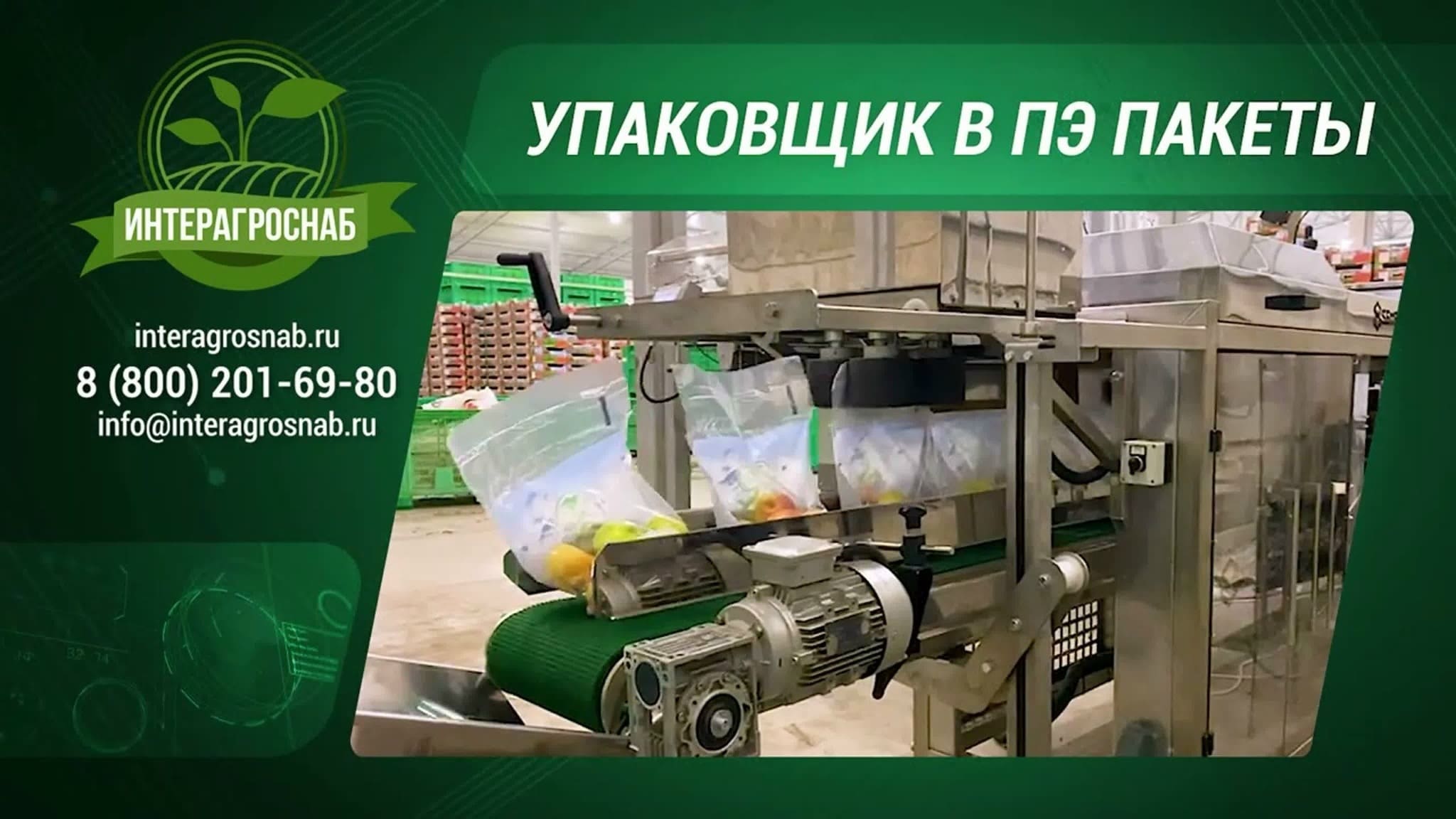 Видео: линия упаковки яблок в полиэтилен